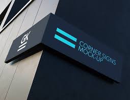 Corner Sign Mock Up Mocking Branding Mockups Mockup