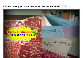 Download as doc, pdf, txt or read online from scribd. Pdf Contoh Undangan Pernikahan Islami Doc O818 O771 6413 Wa Grosir Murahtoko Academia Edu