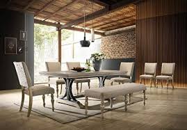 Furnituremaxx Birmingham Nailhead 8 Piece Table With Nail Head Bench Dining Set Driftwood Dining Set With Bench Dining Room Sets Nook Dining Set
