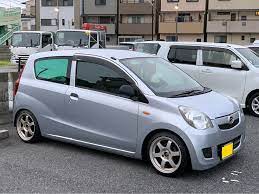 ダイハツ ミラを華麗にカスタム by e90l275v 2019 10 20 te37ようやく履きました タイヤは165 45r15なので外径が小さくなりました ちな cartune ダイハツ ミラ ダイハツ 車