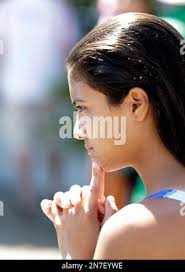 Habiba Ashraf Kamal of Egypt, waits for her turn to dive during a  preliminary round of the women's 3-meter springboard event at the USA  Diving Grand Prix, Thursday, May 9, 2013 in Fort Lauderdale, Fla. (AP  Photo/Wilfredo Lee Stock Photo