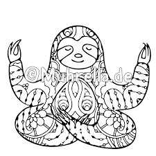 It's a cartoon style animal picture to color proper for children. Sloth Coloring Book