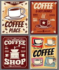 Cartazes Retro Do Cafe E Do Restaurante Vintage Coffee Coffee Poster Coffee Design