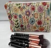 Vanity Train Makeup Case Suitcase Vintage Black Vinyl Faux ...