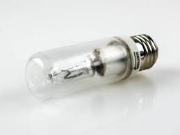 150 Watt 240 Volt Jtt European Style Halogen Safety Coated Clear Bulb With European Medium Base E27 Warning This Bulb Is Not To Be Used Near Live Birds 150w240ve27jtt 240v Safety Bulbs Com