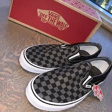 Black And Gold Checkered Vans New With Box Mens Vans Slip On Shoes Black Pewter Checkered Size 11 Ebay Vans Slip On Shoes Vans Slip On Vans Slip On Black