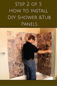 5 Steps To Install Decorative Diy Shower And Tub Wall Panels Diy Shower Wall Paneling Diy Shower Wall Panels