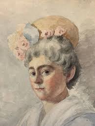 ANTICA PITTURA IN Miniatura Raffigurante Augusta Strobel EUR 125,98