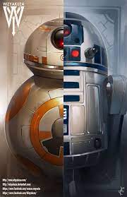 Bb 8 And R2d2 Droid Split Star Wars The Force Awakens 11 X 17 Digital Print Star Wars Droids Star Wars Poster Star Wars Wallpaper
