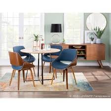 Fabrizzi Mid Century Modern Dining Chair Walnut Denim Blue Lumisource Blue Ch In 2020 Midcentury Modern Dining Chairs Modern Dining Chairs Mid Century Modern Dining
