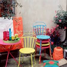 Pin By Ramona Dewitt On Deck Living Colorful Patio Furniture Colorful Patio Colorful Garden