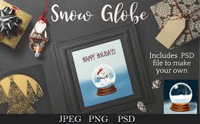 Download Snowglobe With Snowman Clip Art Psd Graphic By Digital Town Creative Fabrica PSD Mockup Templates