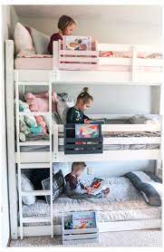 Big Kid Room Reveal With A Triple Bunk Bed Unisex Kids Room Shared Bunk Bed Unisexkidsroomsharedbunkbed In 2021 Unisex Kids Room Big Kids Room Kids Rooms Shared