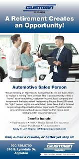 We are disrupting the way cars are being sold and are looking for talented people to help lead the charge. Careers And Employment At Gustman Auto Group