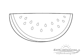 How To Draw A Watermelon Slice Step By Step Easylinedrawing W is for watermelon printable. to draw a watermelon slice step by step