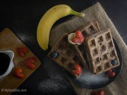 If you're celiac and cannot tolerate gluten, just be sure to purchase gluten free oat flour or gluten free rolled oats if making your own. Ragi Oats Banana Waffles Vegan Gluten Free Allergen Friendly Myfoodbliss