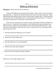 Reading Inferences Worksheet Making Inferences Inference Inferring Lessons