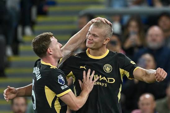 ➡️ New-Look Haaland Off The Mark For Man City❗ Erling Haaland opened his  scoring account for the campaign by scoring twice as Manchester City  thrashed Crystal Palace 4-1 in the Premier League