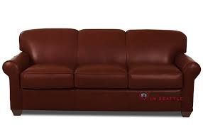 Nice sofa which converts to a bed. Savvy Calgary Leather Queen Sleeper Sofa In Chesterfield Cabernet