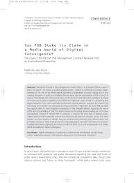 Location, revenue, industry and full financial details. Pdf Can Psb Stake Its Claim In A Media World Of Digital Convergence The Case Of The Flemish Psb Management Contract Renewal From An International Perspective