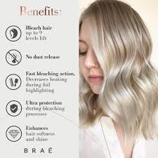 The bleach also contains mineral oil, lysine, and arginine which nourish the hair, while the ultramarine blue neutralizes yellow tones. Hair Bleach Powder Professional Lightener 9 Wanna Be Blonde 500g The Official Site Of Brae Brand