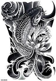 Amazon Com 1 Pc Fashion Waterproof Temporary Tattoo Full Back Body Art Tattoo Stickers On Back 4 Koi Dragon Tattoo Dragon Koi Tattoo Design Koi Tattoo Sleeve