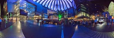 Internal is the virtual city. The Sony Center In Berlin By Night 360 Panorama 360cities