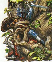 Warduke Kelek And Their Lizardfolk Minions Entangled By The Druid Filaree As Depicted In The Forest Of Enchan Dungeons And Dragons Fantasy Artwork Funky Art