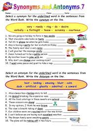 Synonyms Vs Antonyms 7 Antonyms Synonyms And Antonyms English Teaching Materials