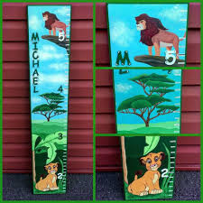 Hand Painted Growth Chart Mural Growth Chart Lion King