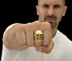 Buy Gold Skull Ring,large Size,14k Solid Gold Skull Ring, Skull Ring Online  in India