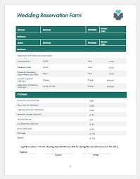It can be used to list the owned rooms and record the bookings. Wedding Reservation Form Template For Ms Word Word Excel Templates