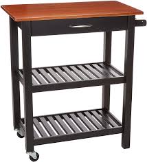 Amazon butcher block kitchen islands. Buy Amazon Basics Kitchen Island Cart With Storage Solid Wood Top And Wheels Cherry Black Online In Hungary B07mbnm6ly