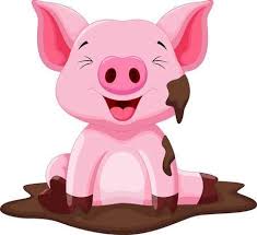 Funny Pig Playing In The Mud Pig Cartoon Funny Pigs Animal Clipart