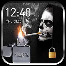 2018 Skull Lighter Lock Screen Click To Unlock Unlock Screen Skull Light Screen