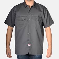Save 7% with coupon (some sizes/colors) Short Sleeve Solid Button Up Charcoal Ben Davis Clothing