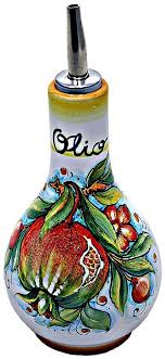 Pomegranate Ceramic Majolica Olive Oil Dispenser Pomegranate 16cm Olive Oil Dispenser Oil Dispenser Majolica