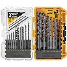 dewalt 20 piece assorted black and gold coated hss twist drill bit set lowes com in 2021 drill bits dewalt drill drill bit sets