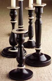 Black And White Candlesticks Set Of 5 Black And White Candlesticks Of Mango Wood And Bone Ebony And Ivory 217 Kristin Paton Home White Candle Sticks Black Candlesticks Candlesticks