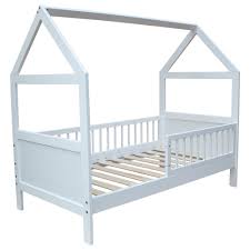 Wir empfehlen eine 13 cm matratze. Micoland Kinderbett Juniorbett Bett Haus 140 X 70 Cm Massiv Weiss Umbaubar