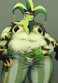 Rule 34 - Cane Censor Bar Chubby Male Clothing Demon Fools Hat Hat  Headgear Headwear Hi Res Humanoid Kattesl Male Mammon (helluva Boss) Money  Money Cane Money Sign Moobs Not Furry Overweight