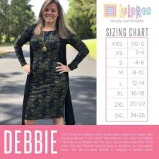 this sizing chart will help you find your debbie size