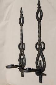 Sziqiqi iron wall candle sconce holder set of 2 hanging wall mounted pillar candle sconces holder, wall sconces decor for bedroom dining room, gold 4.3 out of 5 stars 789 $20.98 $ 20. Vintage Metal Wall Sconce Candle Holders Spanish Gothic Rustic Black Gold Candle Sconces