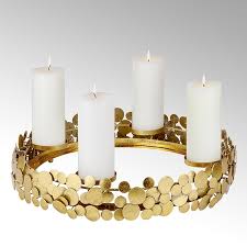 For use with wilko taper candles. Jimin Table Top Wreath Large With 4 Candleholders Iron Metal Gold Foil H 11 Cm D 50 Cm For Candle 8 Cm