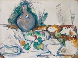 Cezanne still life with carafe milk can bowl and orange dma.jpg 600 × 468; Still Life With Water Jug Paul Cezanne C 1892 3 Tate
