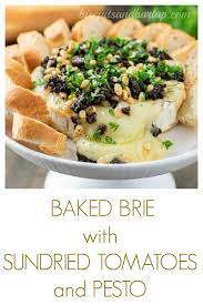 Baked Brie Cheese With Sundried Tomatoes And Pesto Recipe Baked Brie Cheese Baked Brie Brie Cheese