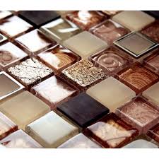 Lassen sie sich von den marazzi kollektionen inspirieren! Mosaik Fliese Aus Edelstahl Naturstein Messing Und Glasmosaik Beige Orange Wunderbad