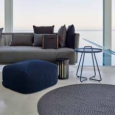 Cane Line Runder Outdoor Teppich Defined Dunkelblau Outdoor Teppich Teppich 3 Sitzer Sofa