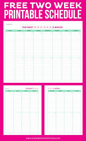 The other option is to print the documents on a larger piece of paper and trim down the white edges. Printable Weekly Calendar Get Organized Two Weeks At A Time