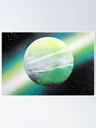 Green Planet Galaxy Universe Spray Paint Art Poster By Soyyostudio Redbubble
